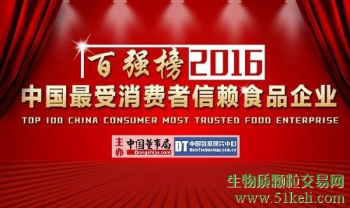 龙力生物荣登2016中国最受消费者信赖食品企业百强榜