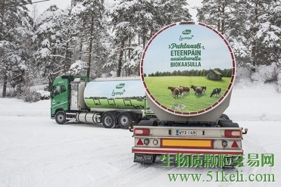 Valio推出芬兰第一辆沼气牛奶收集车